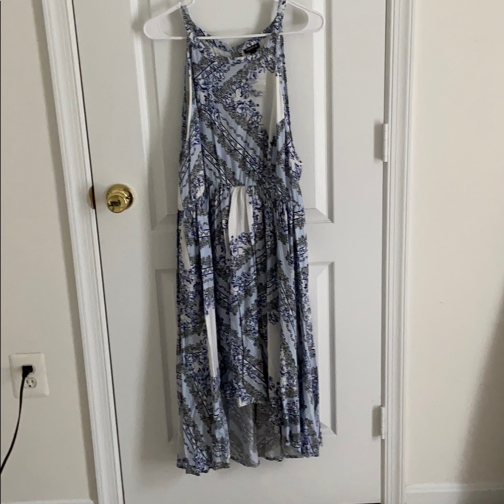 Blue and white floral dress